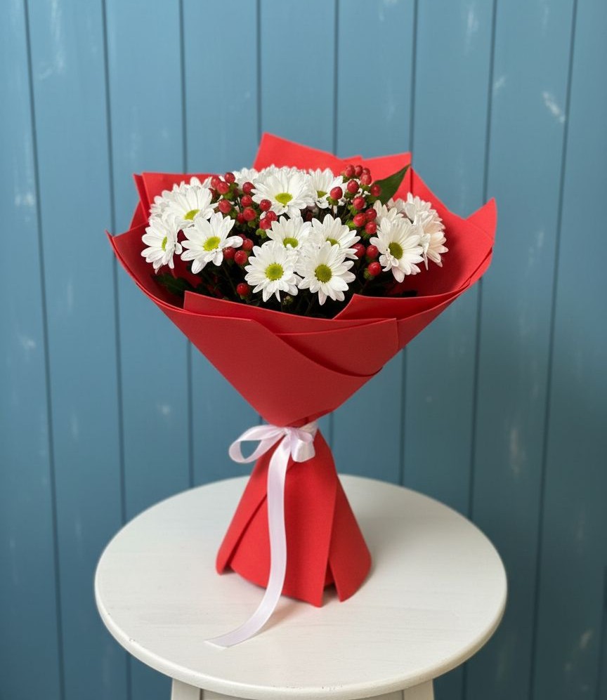 Букет цветов из: Хризантемы в Подгорной Краснодарского края