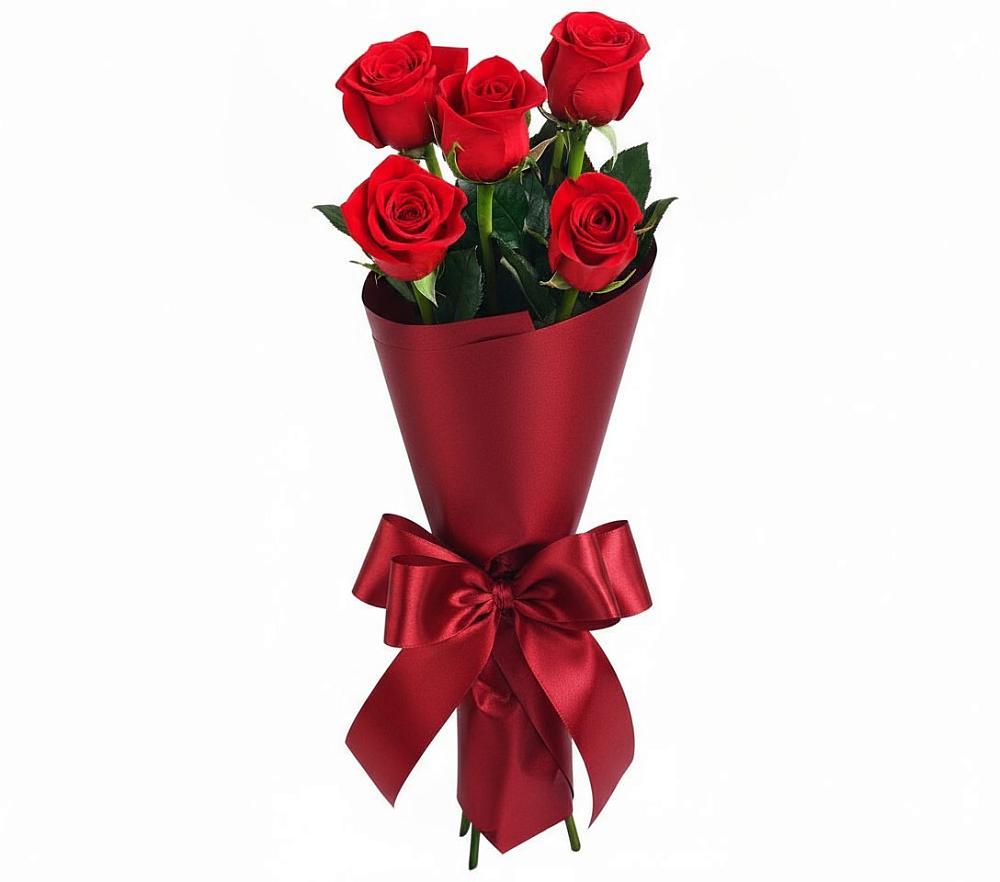 Букет 5 Красных роз Эдлесс Лав в Подгорной Краснодарского края
