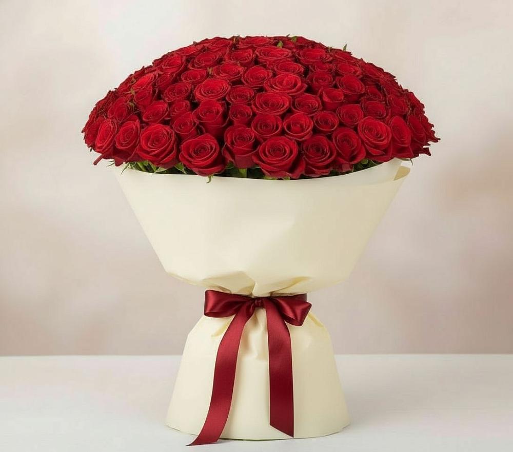 Букет 101 Красная роза Милано в Подгорной Краснодарского края