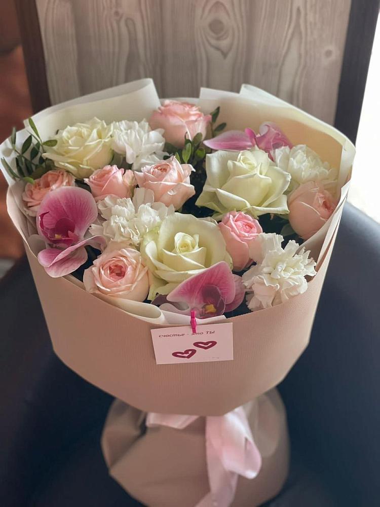 Букет цветов из: Орхидеи, Розы и Гвоздики в Подгорной Краснодарского края