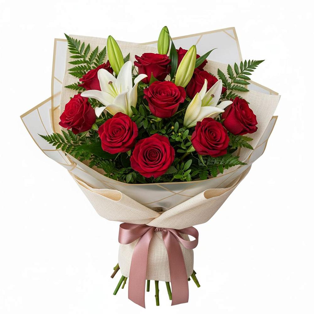 Букет цветов из: Лилии и Розы в Подгорной Краснодарского края