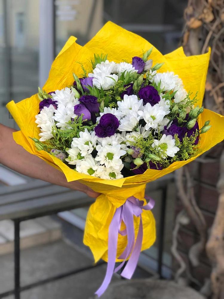 Букет цветов из: Ирисы, Хризантемы и Ромашки в Подгорной Краснодарского края