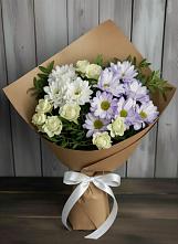 Букет цветов из:  Хризантемы и Розы в Подгорной Краснодарского края