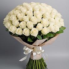 Букет 101 беля роза Белоснежка в Подгорной Краснодарского края