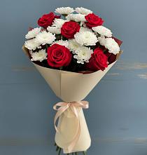 Букет цветов из:  Розы и Хризантемы в Подгорной Краснодарского края