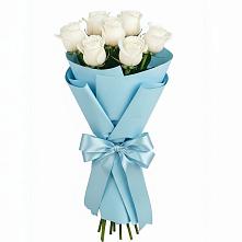 Букет 7 белых роз Проуд в Подгорной Краснодарского края