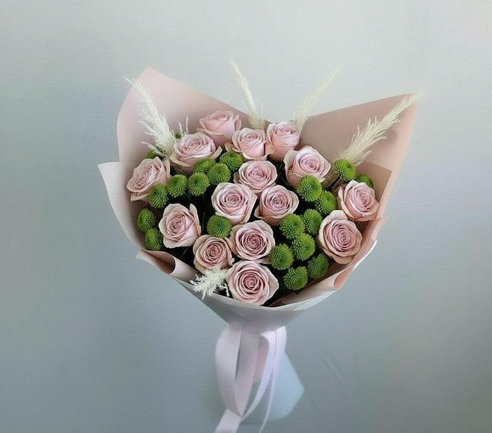 Букет цветов из: Розы и Хризантемы в Подгорной Краснодарского края