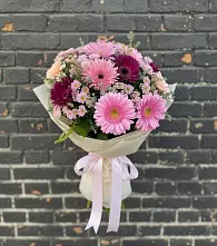 Букет цветов из:  Герберы и Хризантемы в Подгорной Краснодарского края