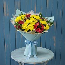 Букет цветов из:  Альстромерии и Хризантемы в Подгорной Краснодарского края