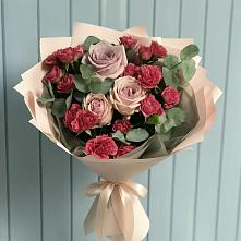 Букет цветов из:  Гвоздики и Розы в Подгорной Краснодарского края