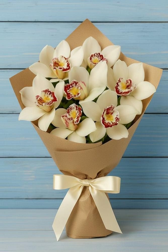 Букет цветов из: Орхидеи и Розы в Подгорной Краснодарского края